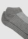 Tripack of grey regular fit ankle sports socks in cotton blend_1