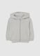 Grey children's sweatshirt in pure cotton regular fit with hood and zip_0