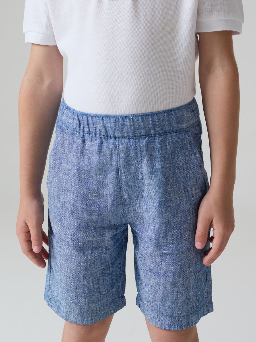 Linen Bermuda shorts with pockets_1