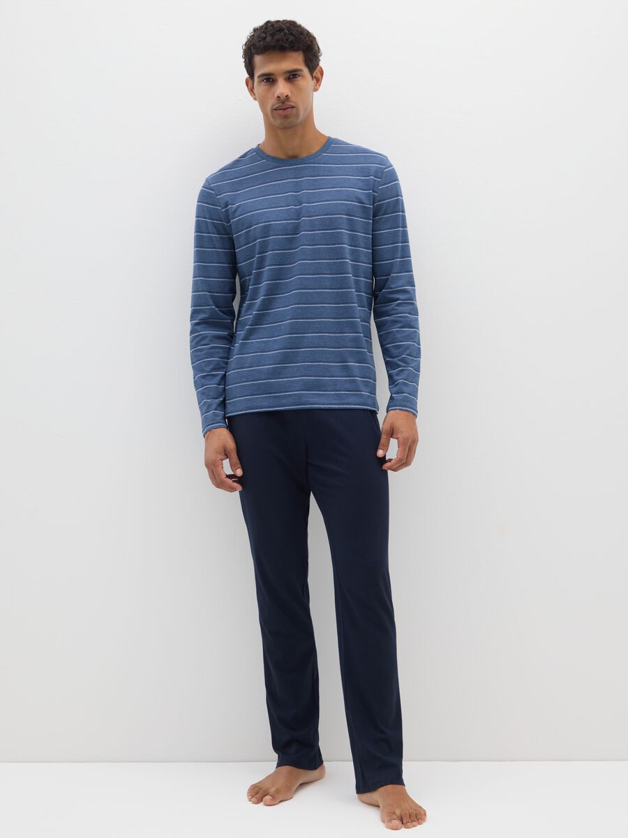 Multicoloured striped pyjamas in pure cotton regular fit_0