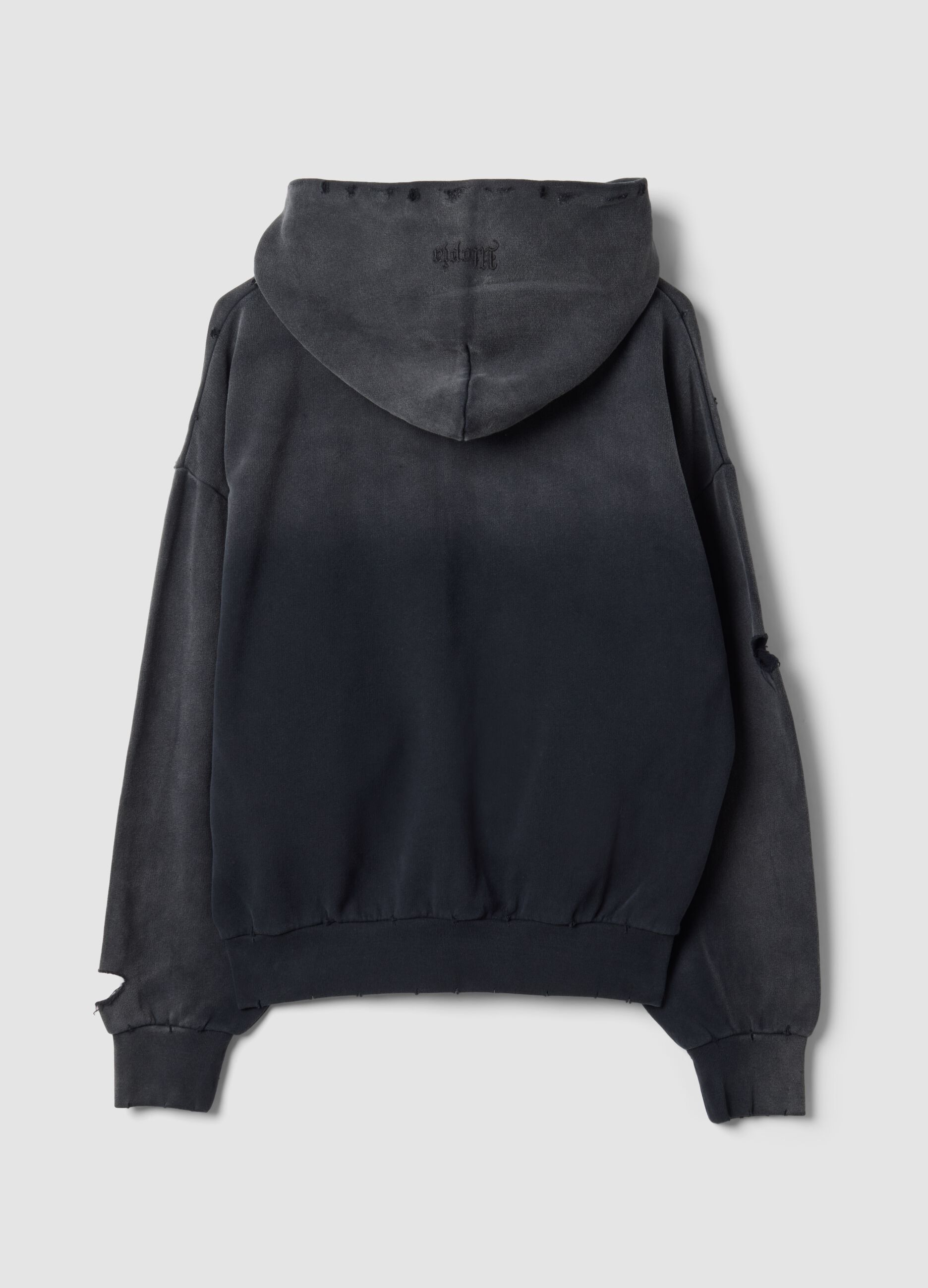 Full-zip Hoodie Sunfaded Black
