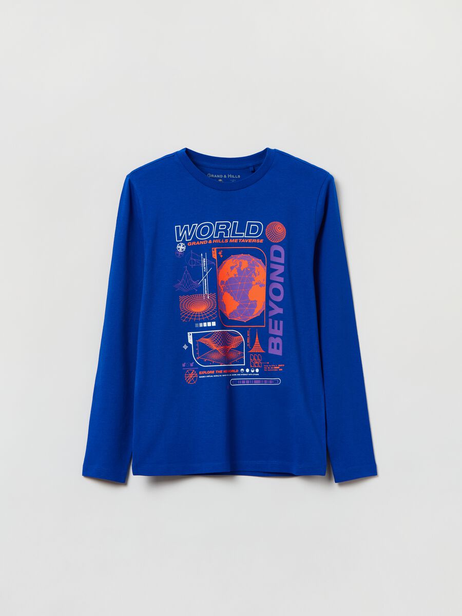 T-shirt a maniche lunghe con stampa_0