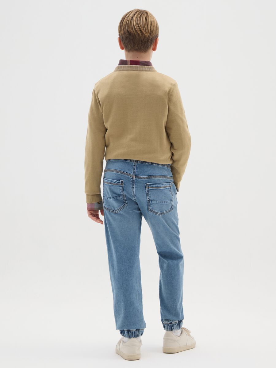 Boys' Regular Fit Blue Cotton Jog Denim_1