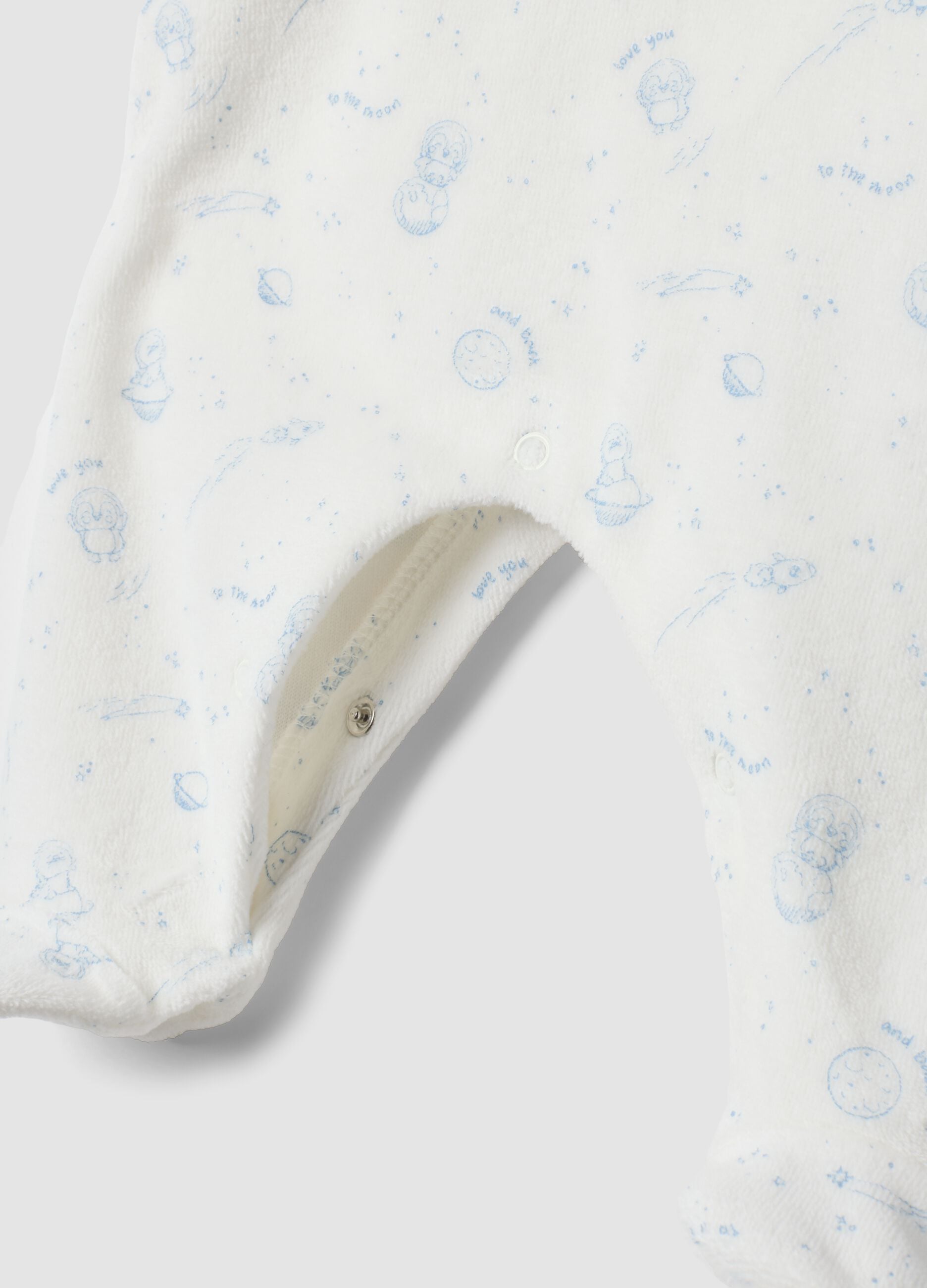 2-pack of blue and white cotton-blend sleepsuits for baby