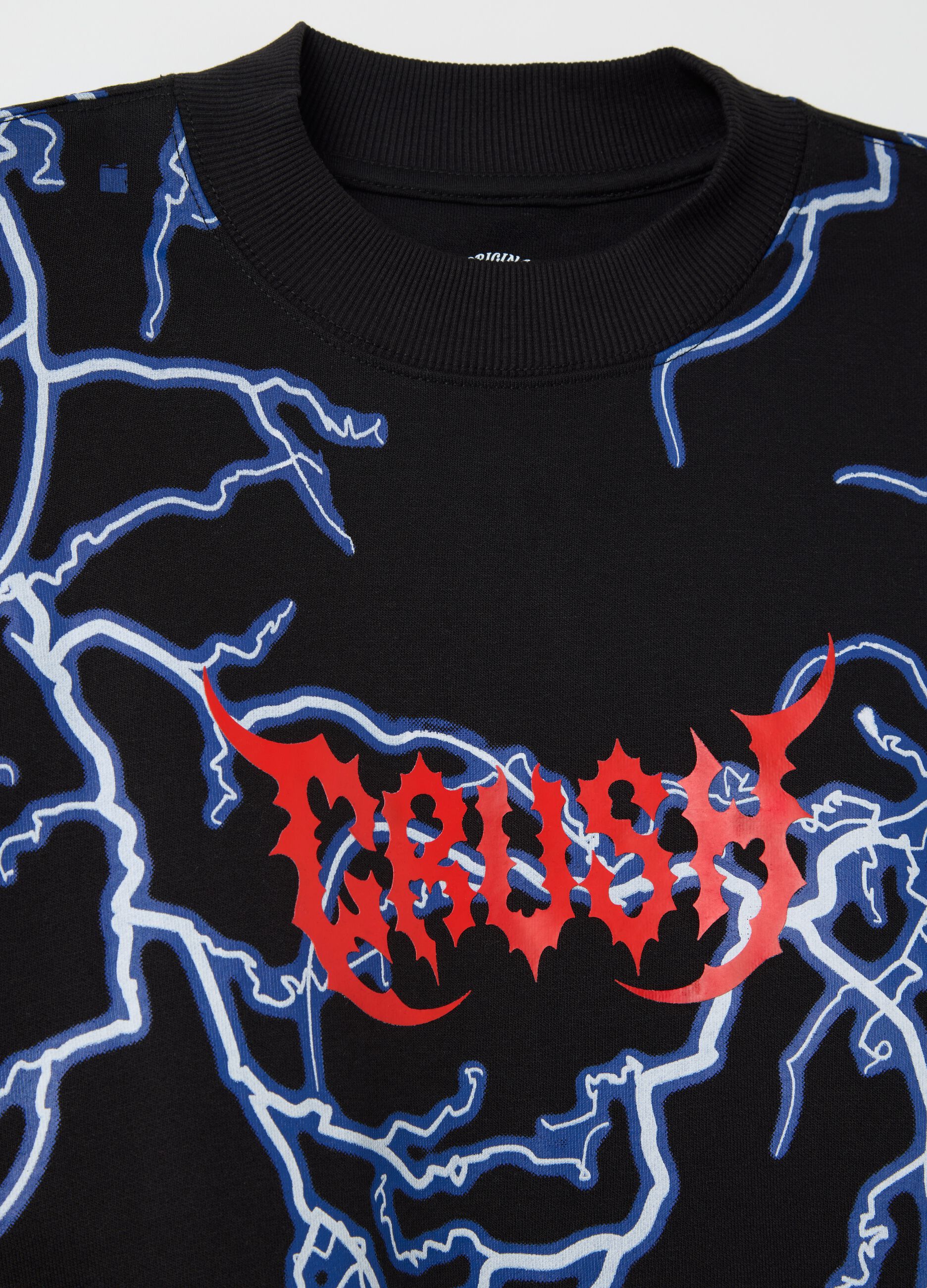 Black sweatshirt with lightning print