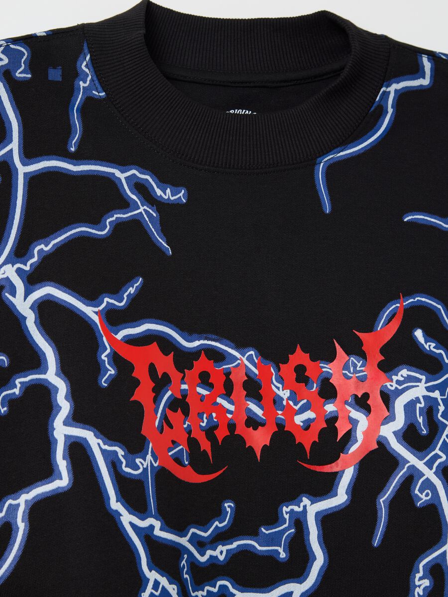 Black sweatshirt with lightning print_5