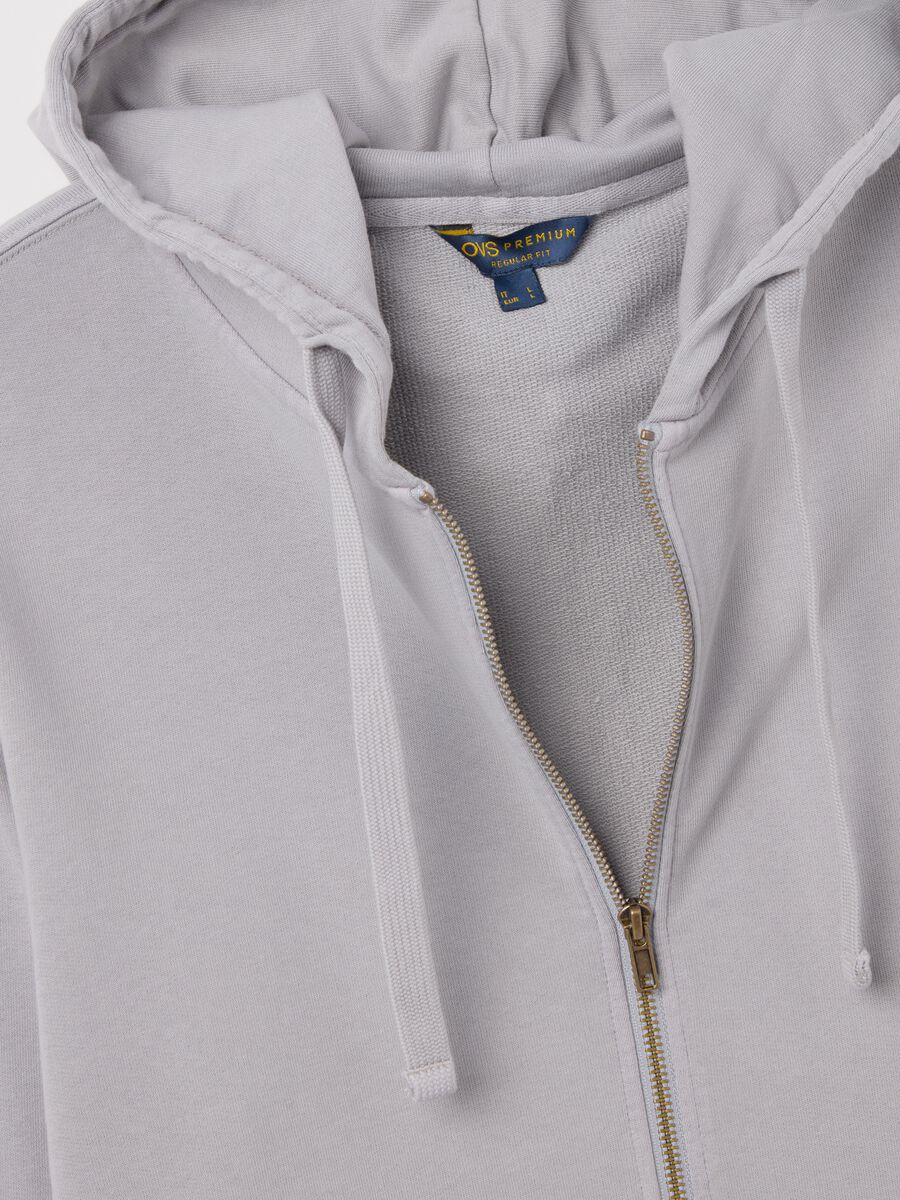 Full-zip sweatshirt in cotton with hood_5