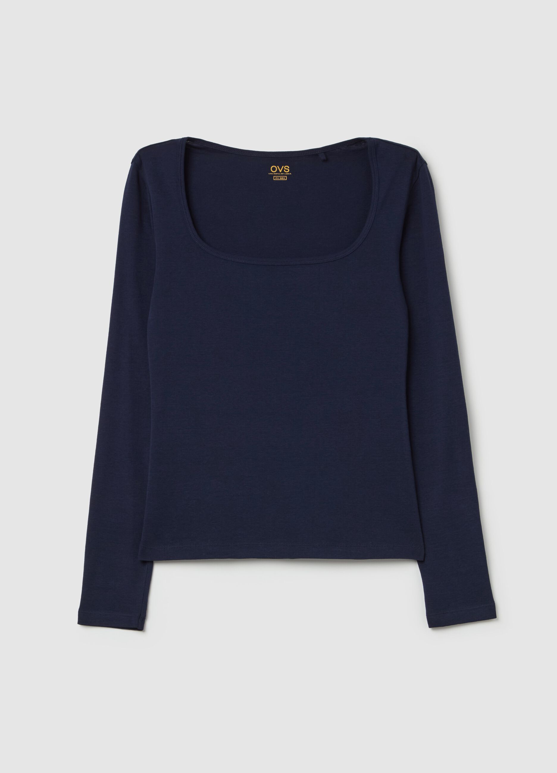 Cotton T-shirt with round neck