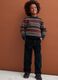 Pantaloni chino verdi in puro cotone regular fit a coste_0