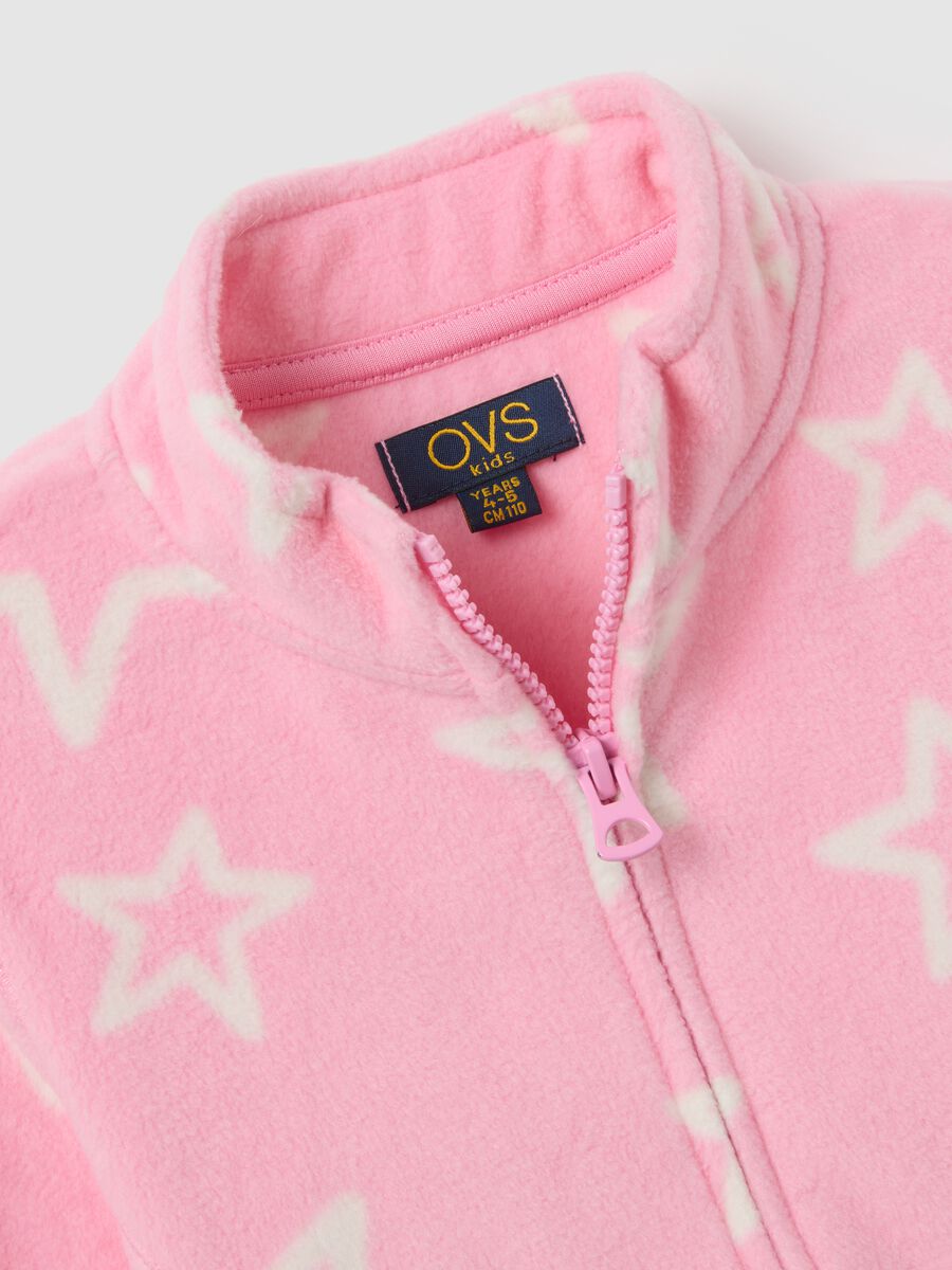 Felpa rosa da bambina vestibilità fitted con stelle_2