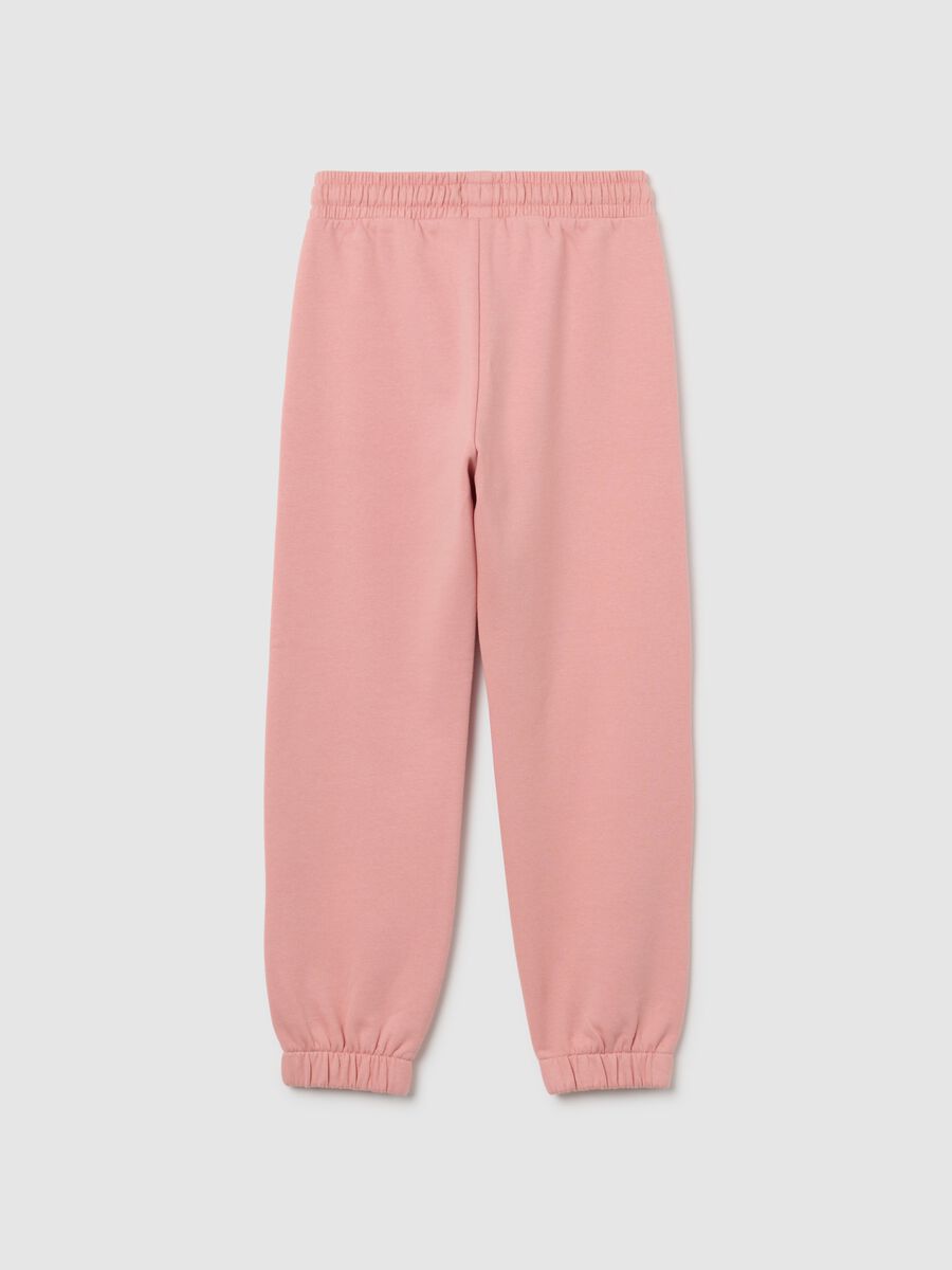 Girls' Pink Pure Cotton Joggers - Regular Fit_1