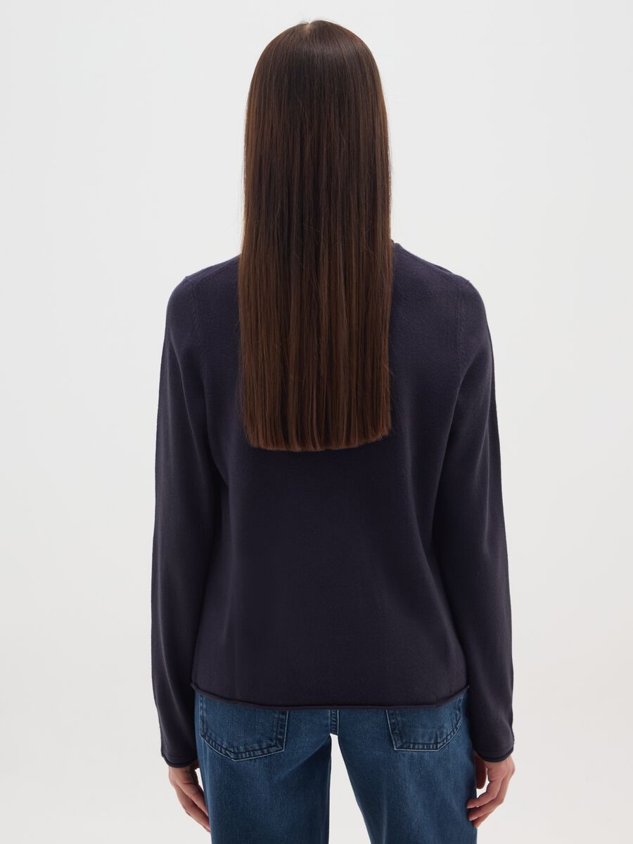 Black Crew Neck Jumper in Pure Acrylic_2