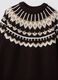 Brown jacquard wool-blend crew-neck jumper, regular fit_5