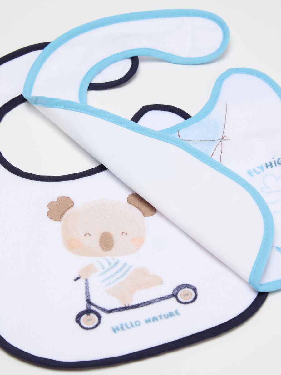 Two-pack bibs with PEVA backing and koala print_1