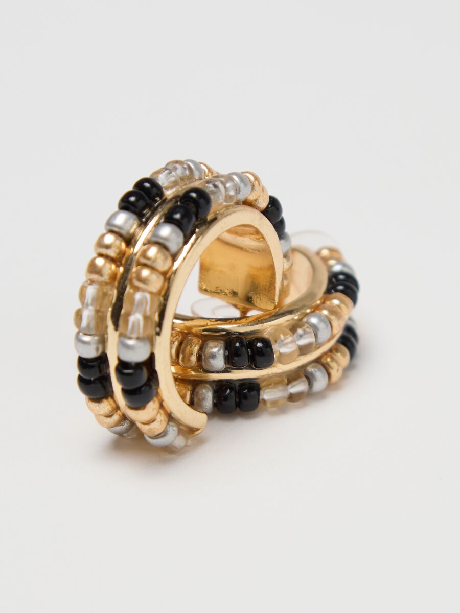 Gold hoop earrings with beads_1