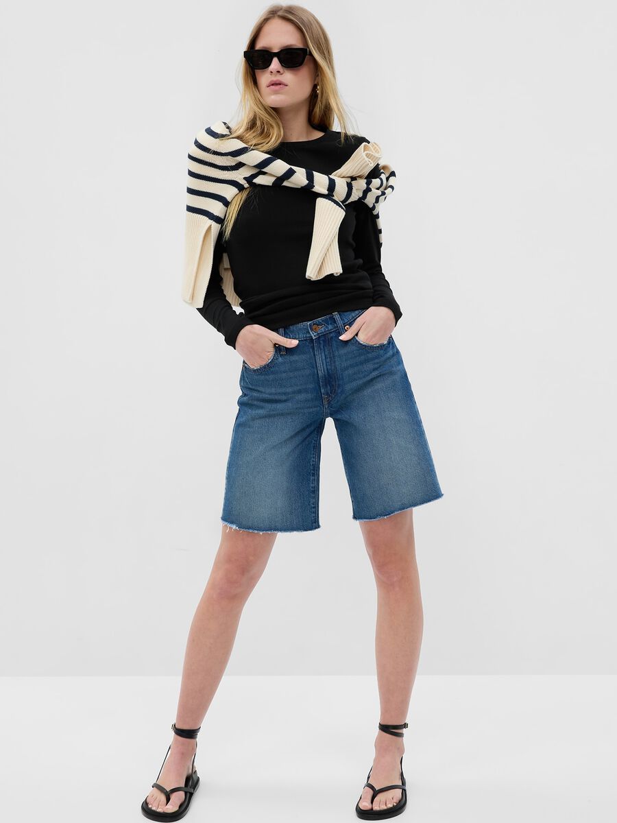 Long-sleeved T-shirt in cotton and modal_0