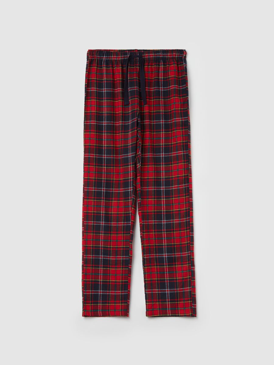 Pyjama trousers in flannel with tartan pattern_4