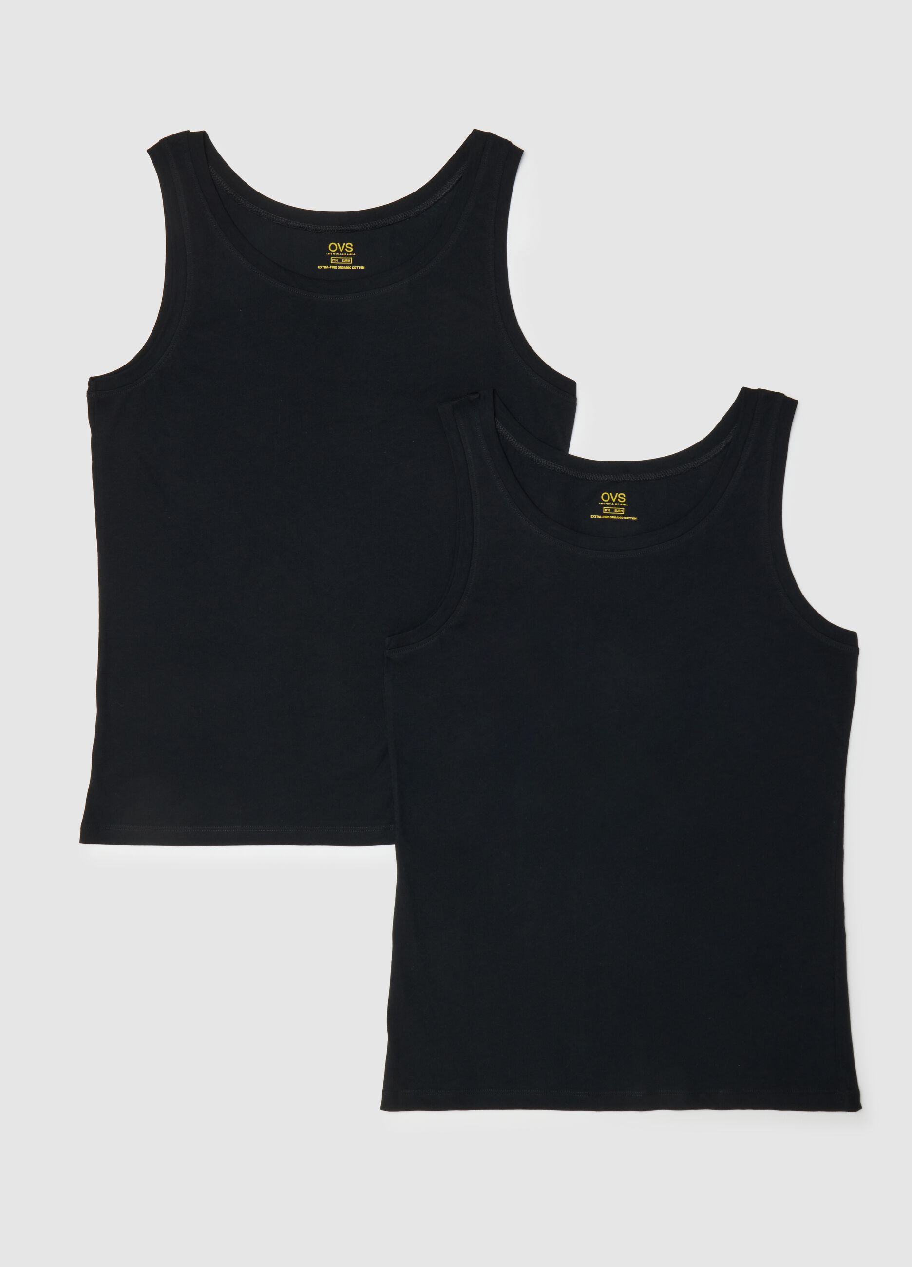 Men's black pure cotton vest regular fit