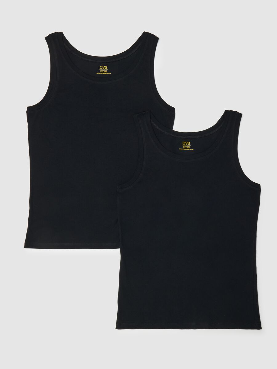 Men's black pure cotton vest regular fit_4