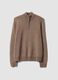 Brown half-zip regular-fit jumper in jersey knit_0