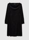 Black Velvet Long Dress Regular Fit with Boat Neckline_4