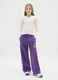 Girls' purple culottes in cotton blend with Lakers print_0