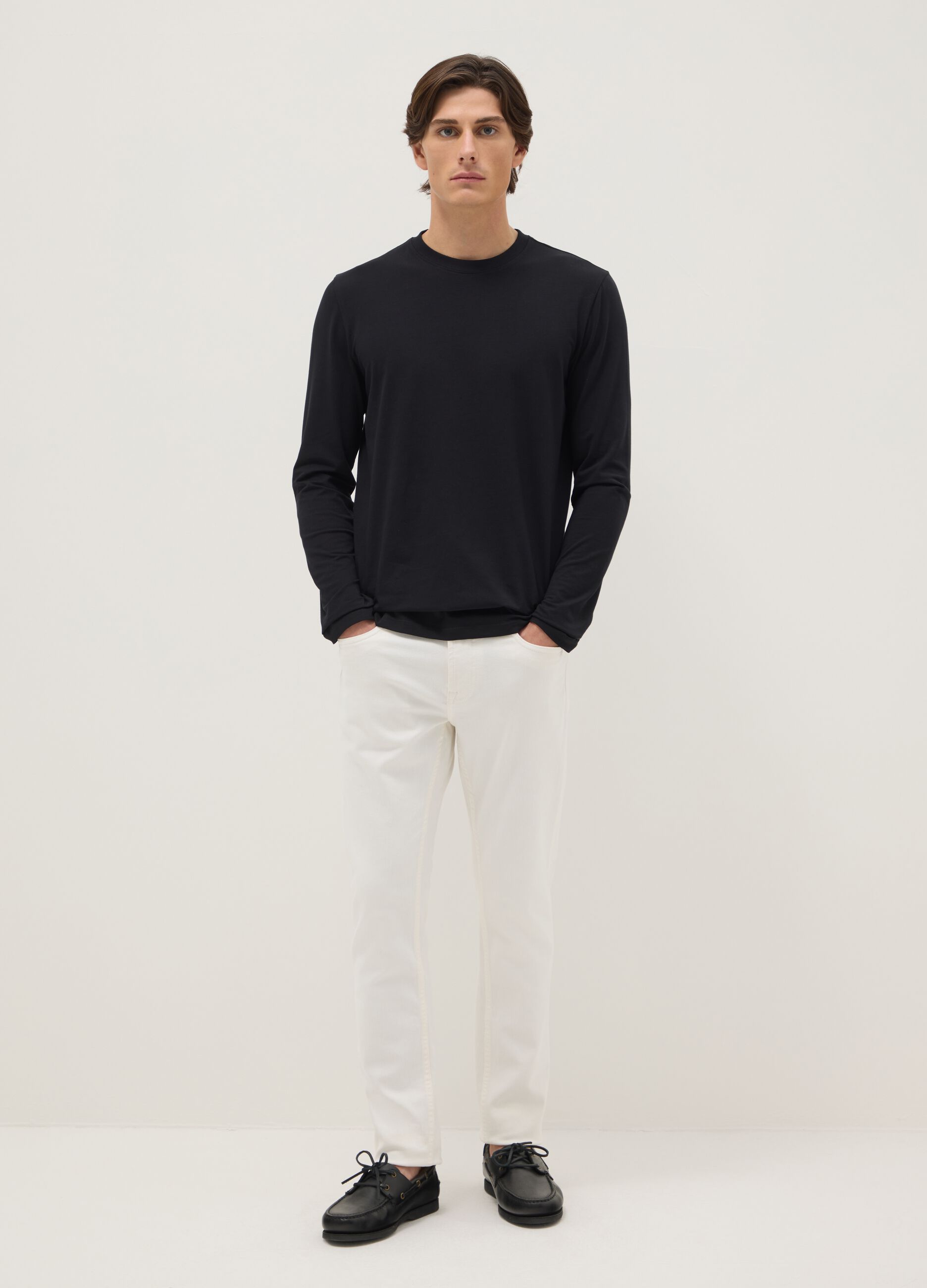 Skinny fit white jeans in stretch cotton