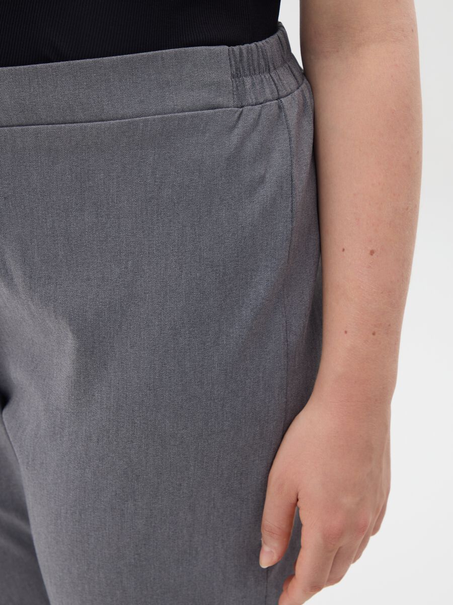 Grey Viscose Blend Regular Fit Leggings_2