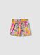 Pure cotton multicolour floral-print shorts_1