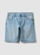 Slim Fit Light Blue Stretch Denim Cotton Blend Shorts_4