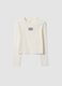 White pure organic cotton T-shirt with front slogan for girls_3