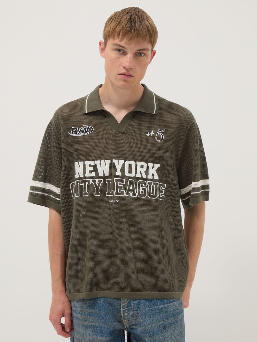 Green pure cotton polo shirt_4