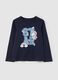 Cotton T-shirt with print and long sleeves_0