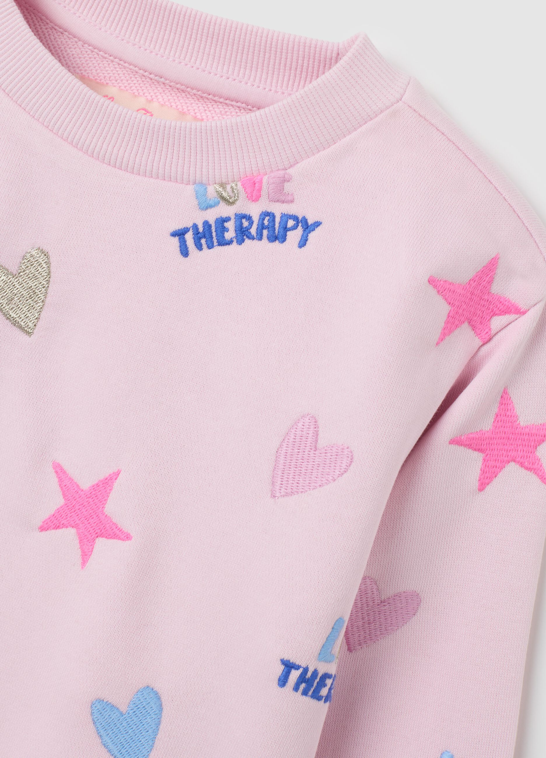 Girls' pink cotton-blend sweatshirt regular fit