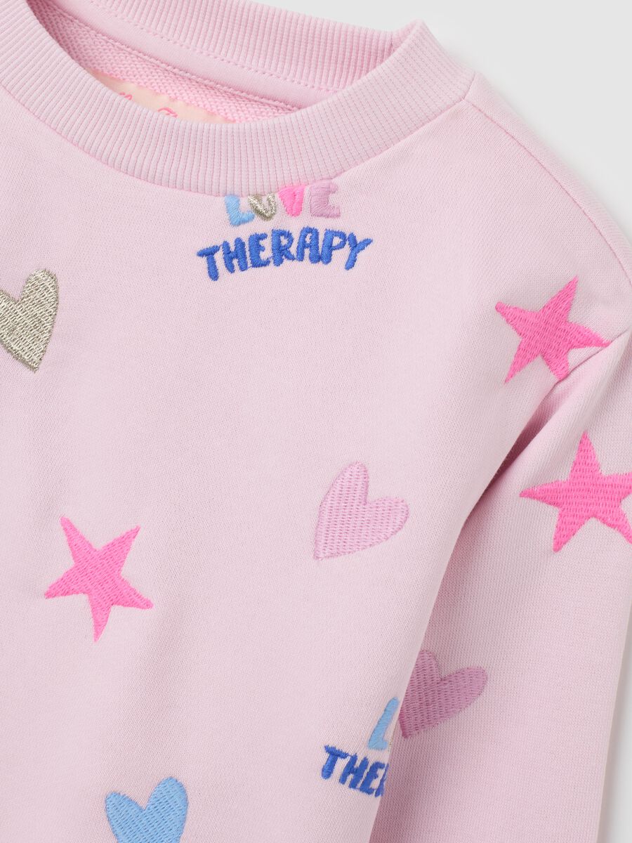 Girls' pink cotton-blend sweatshirt regular fit_2