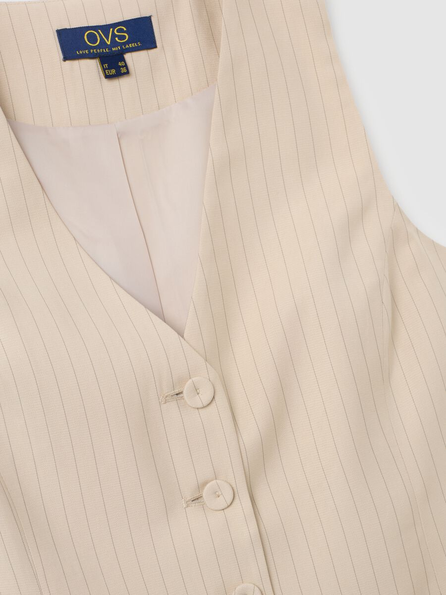 Blazer beige a righe vestibilità slim_6