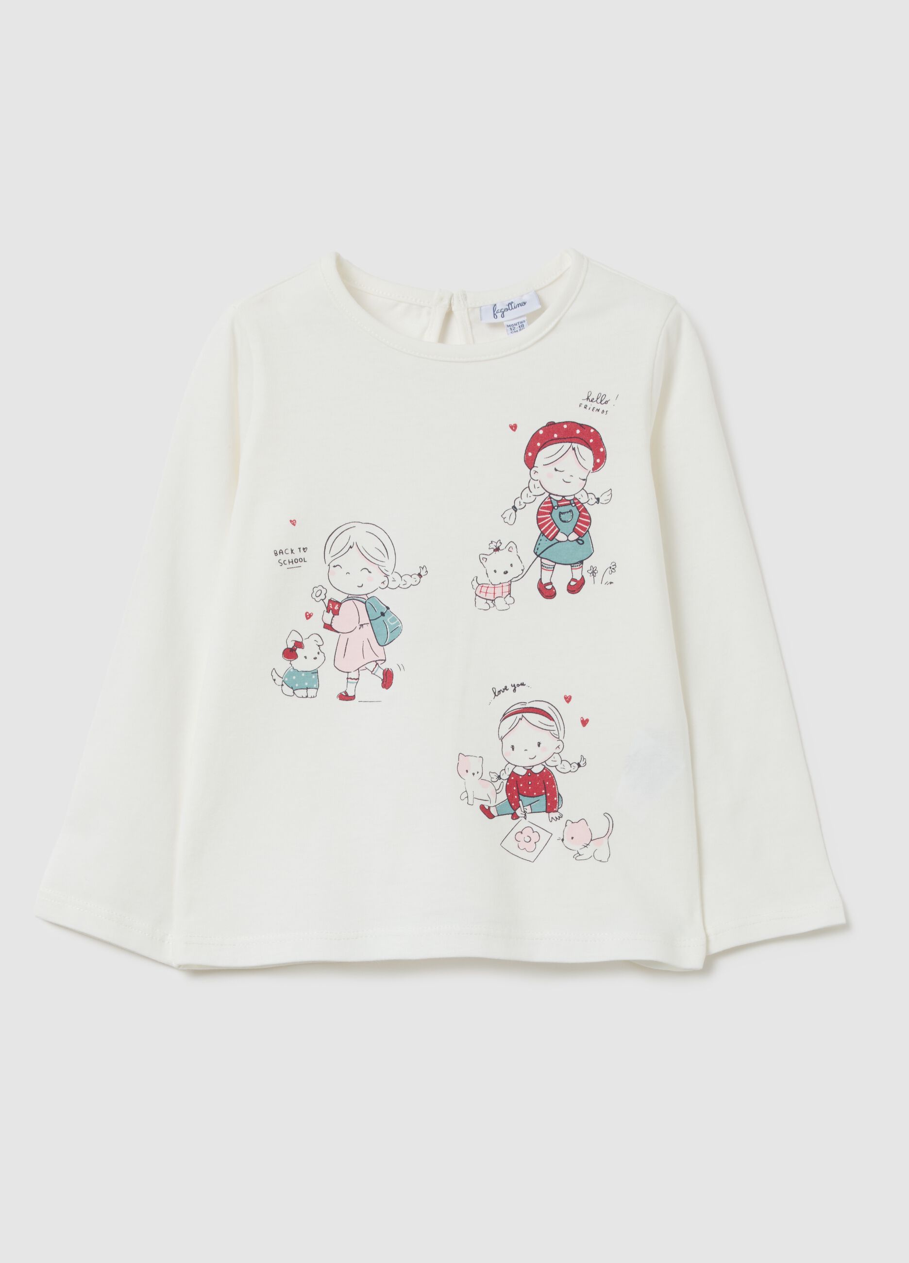 Girls' pure cotton white regular fit top