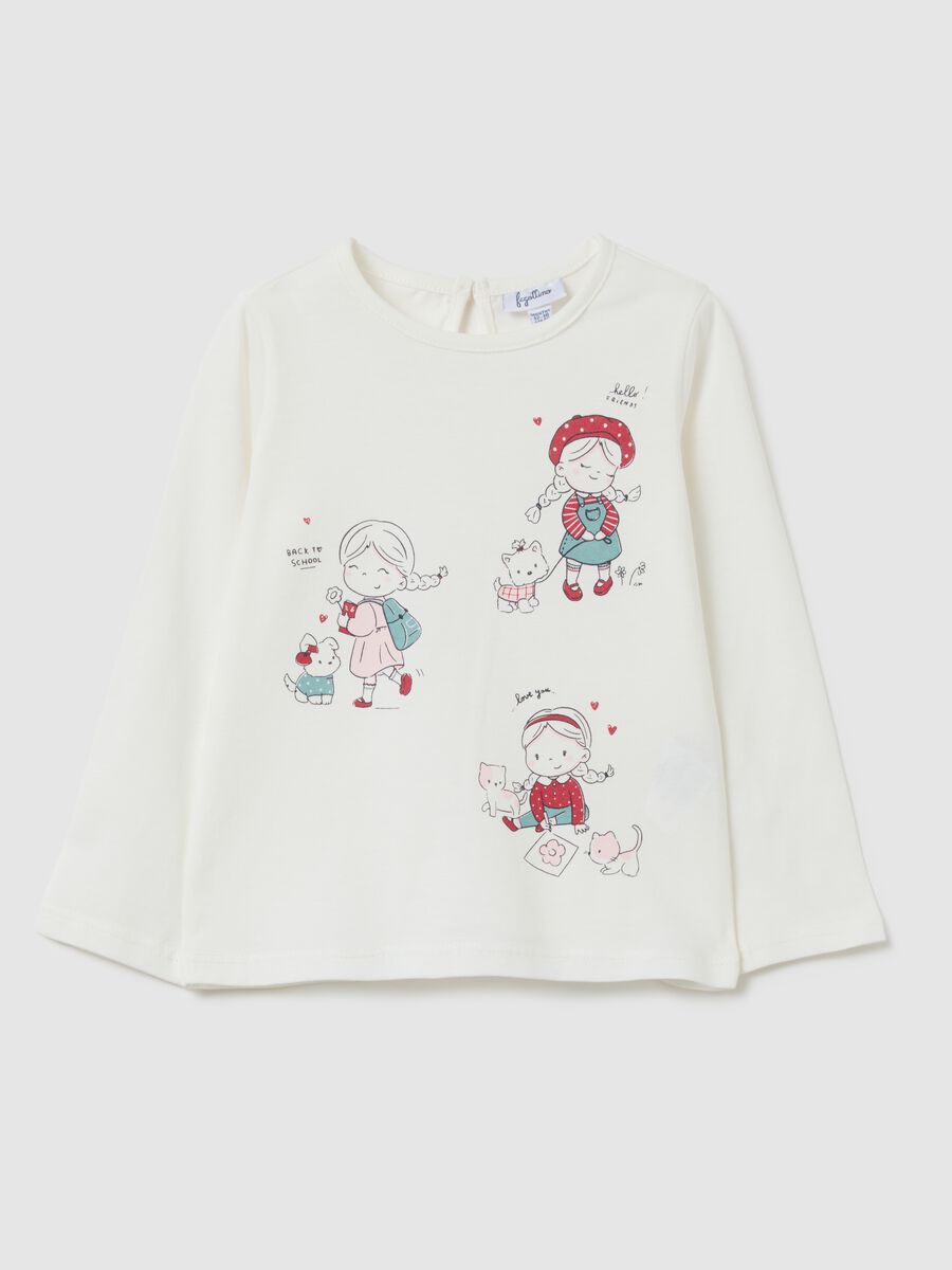 Girls' pure cotton white regular fit top_0