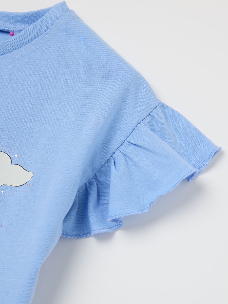 Light blue cotton T-shirt with print_3