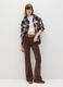 Brown Flare Trousers in Stretch Velvet_0