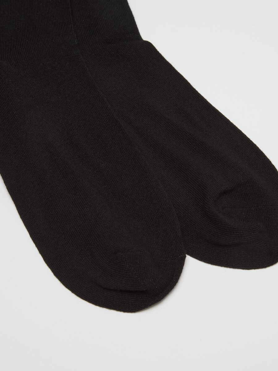 Multipack of long black socks in elasticated cotton blend_1