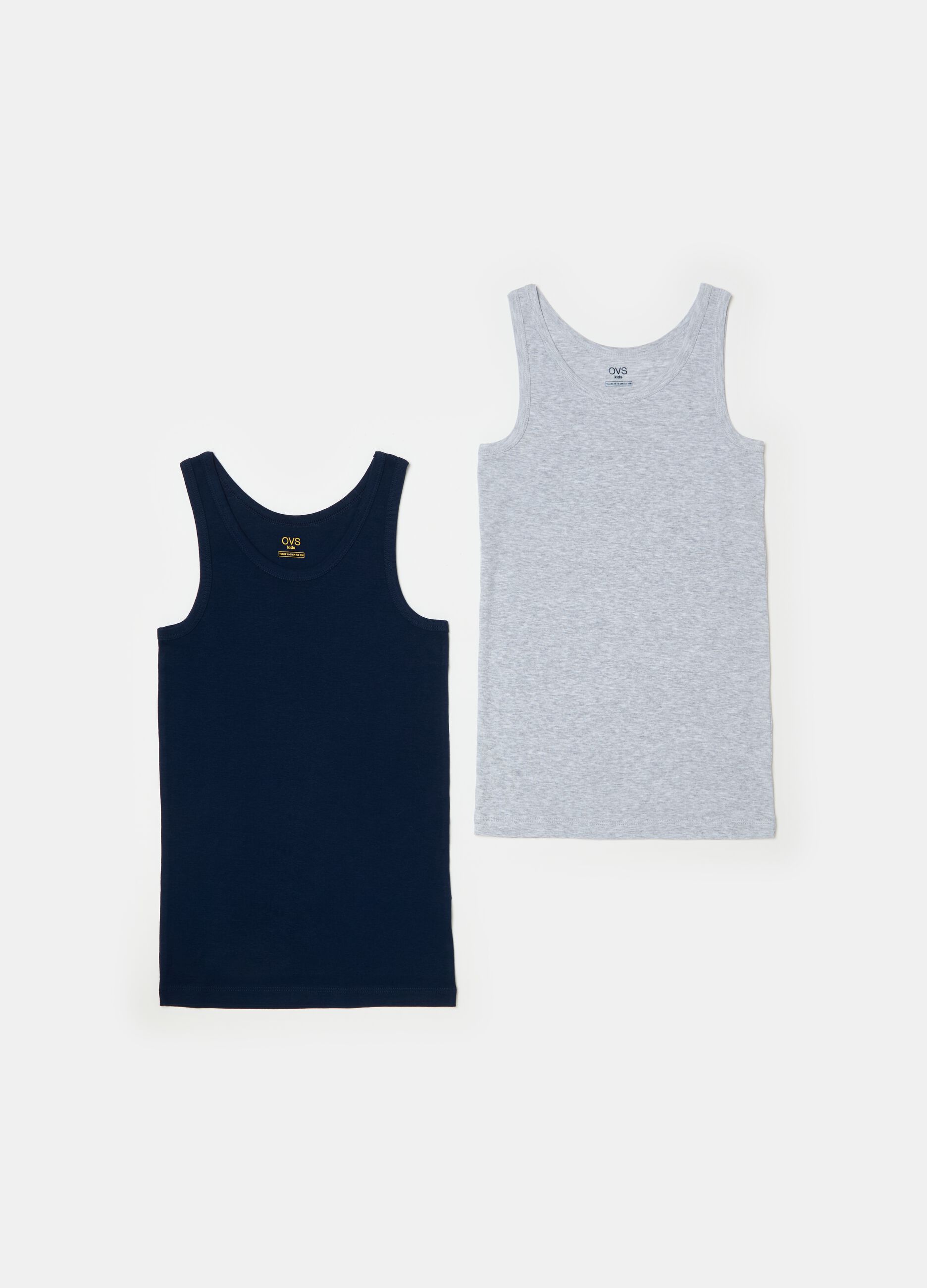 Two-pack racerback vests in organic cotton