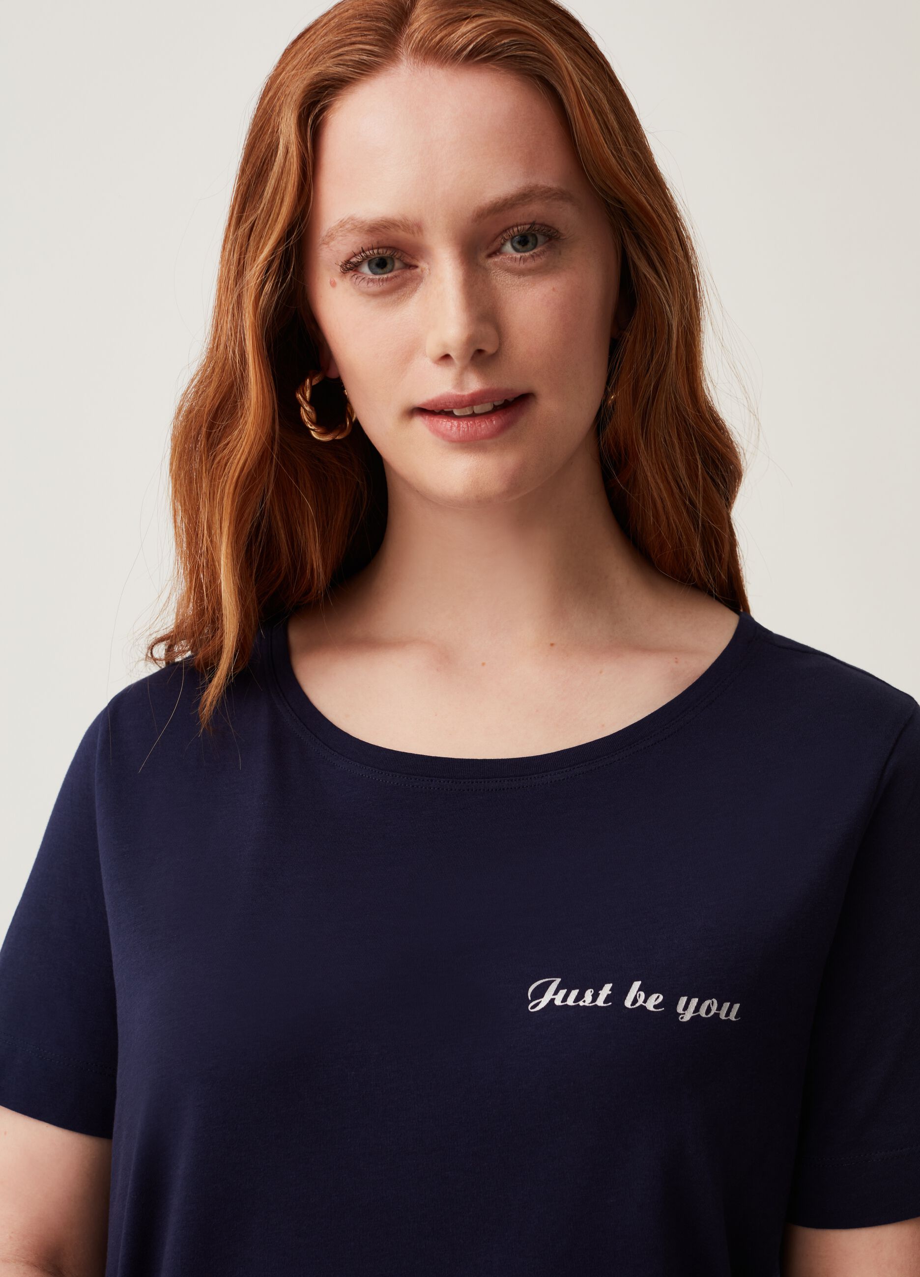 T-shirt con stampa lettering Curvy MYA_0