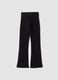 Black stretch cotton flare-leg leggings_1