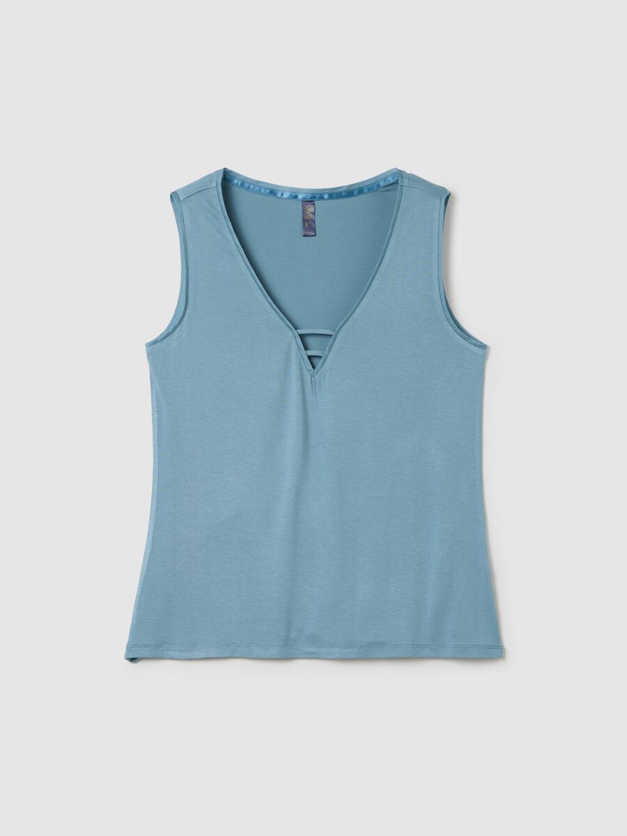 Light blue stretch viscose pyjama top_4