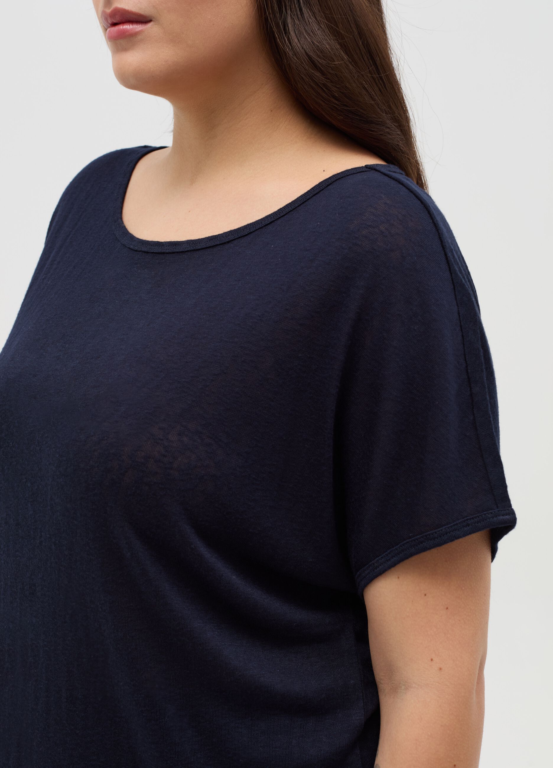 Curvy T-shirt in viscose blend