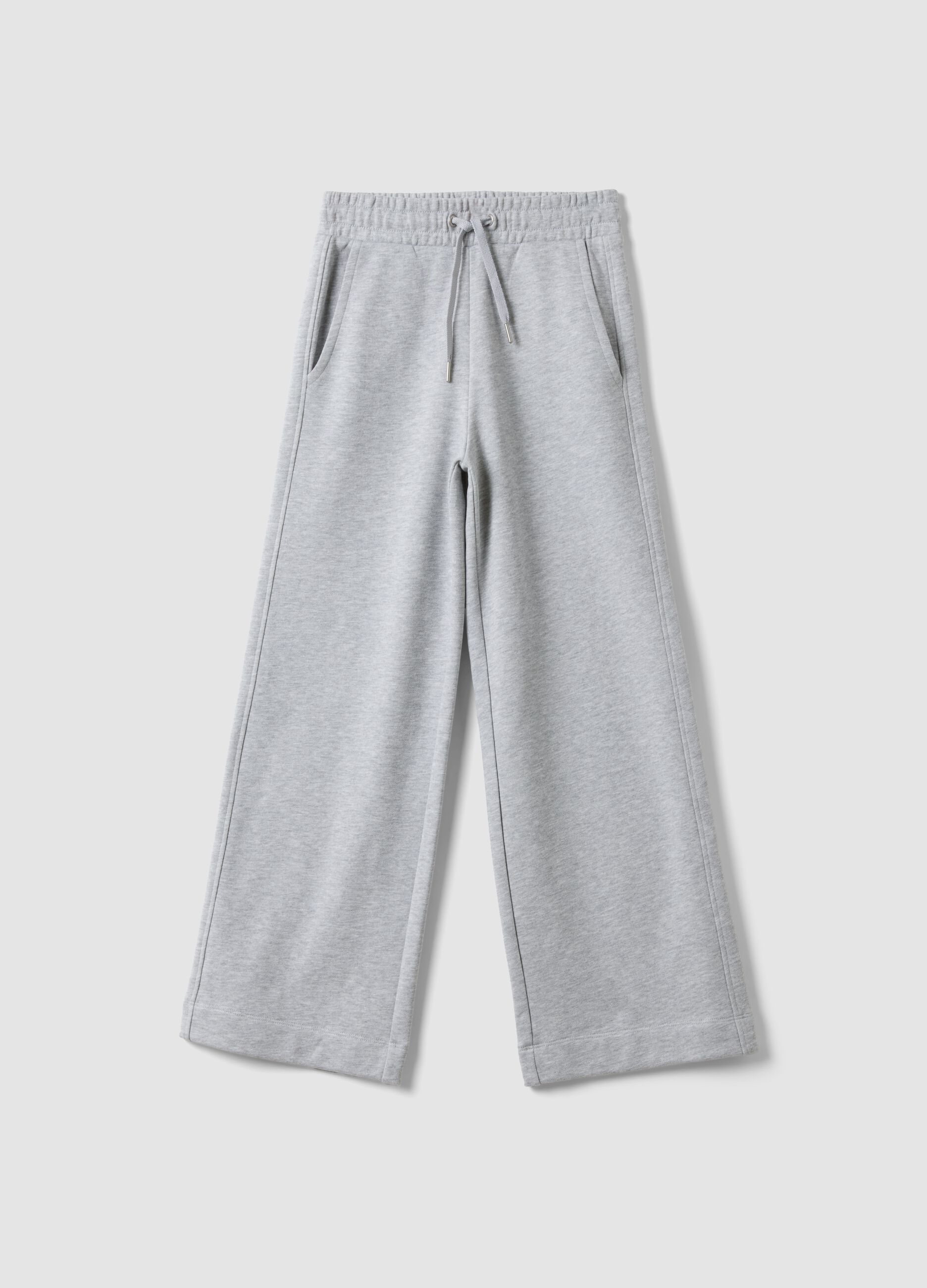 Pantaloni grigi culotte in puro cotone organico per ragazza
