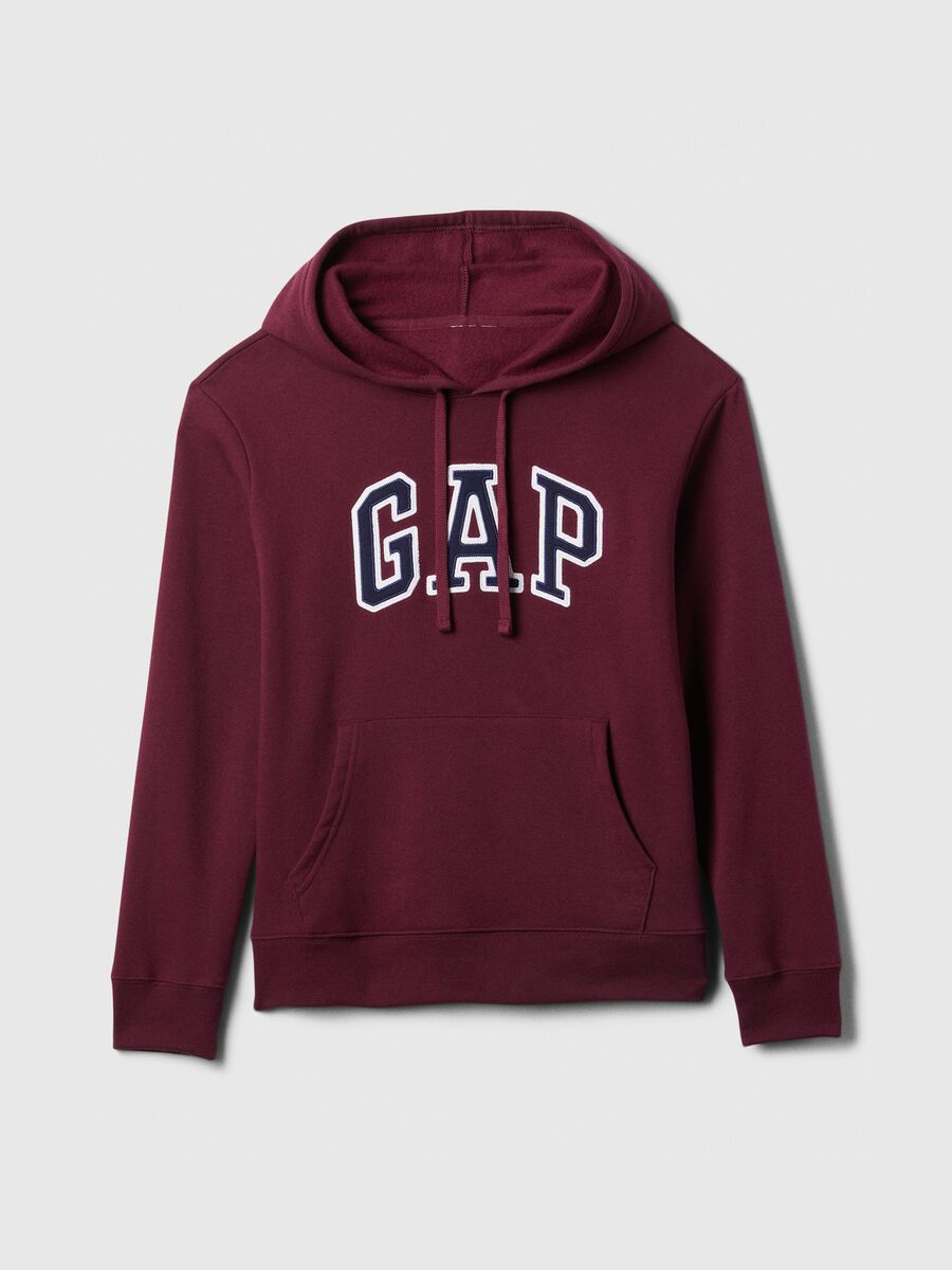Sweatshirt with hood and logo embroidery_0