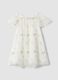 White girls&rsquo; dress with floral embroidery, regular fit_0