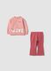 Completo rosa in cotone organico elasticizzato con stampa Aristogatti_0
